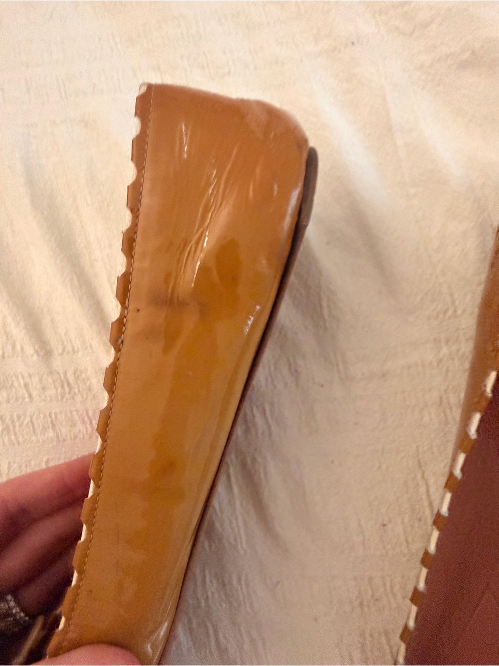 Alaïa Paris Patent Leather Bow Ballet Flats Cognac Size 37 - Picture 6 of 9